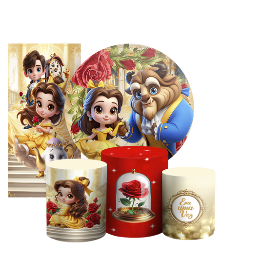 Arte Digital Painel de Festa - Princesa Bela 805585