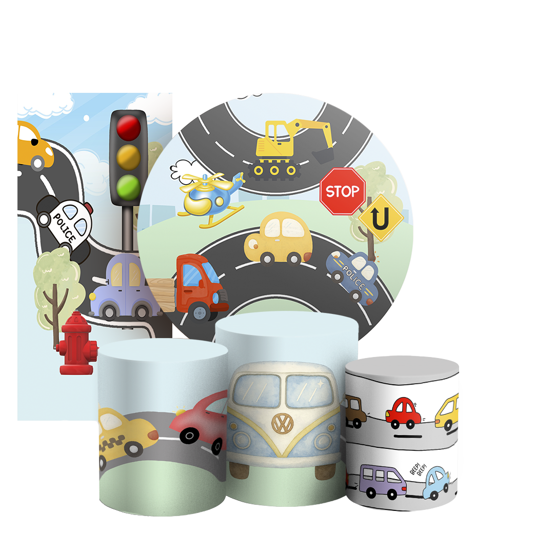 Arte Digital Painel de Festa - Transporte 805632