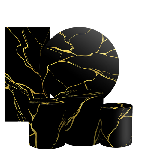 Arte Digital Painel de Festa - Marmore Dourado 805705