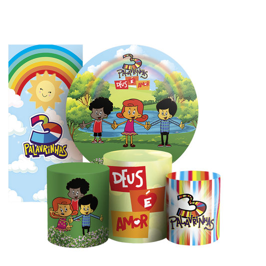 Arte Digital Painel de Festa - 3 Palavrinhas 805754