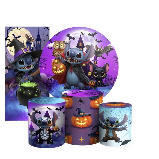 Arte Digital Painel de Festa - Stitch Halloween 805820