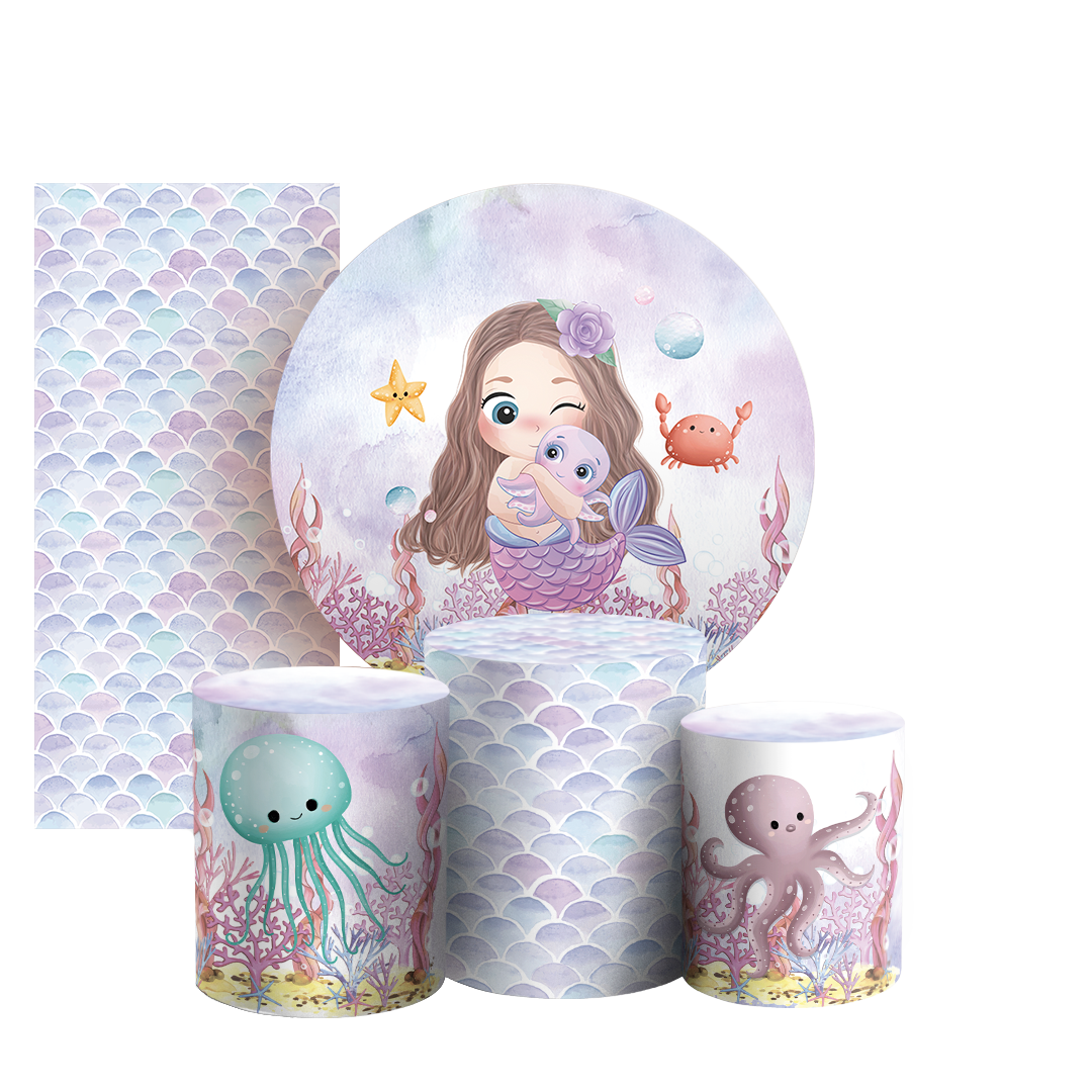 Arte Digital Painel de Festa - Sereia 805846