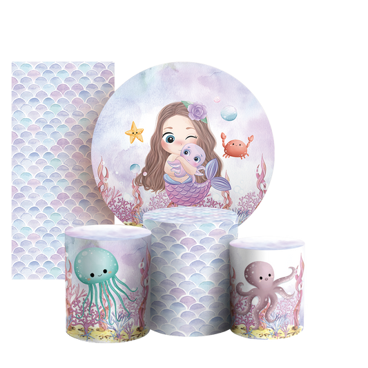 Arte Digital Painel de Festa - Sereia 805846