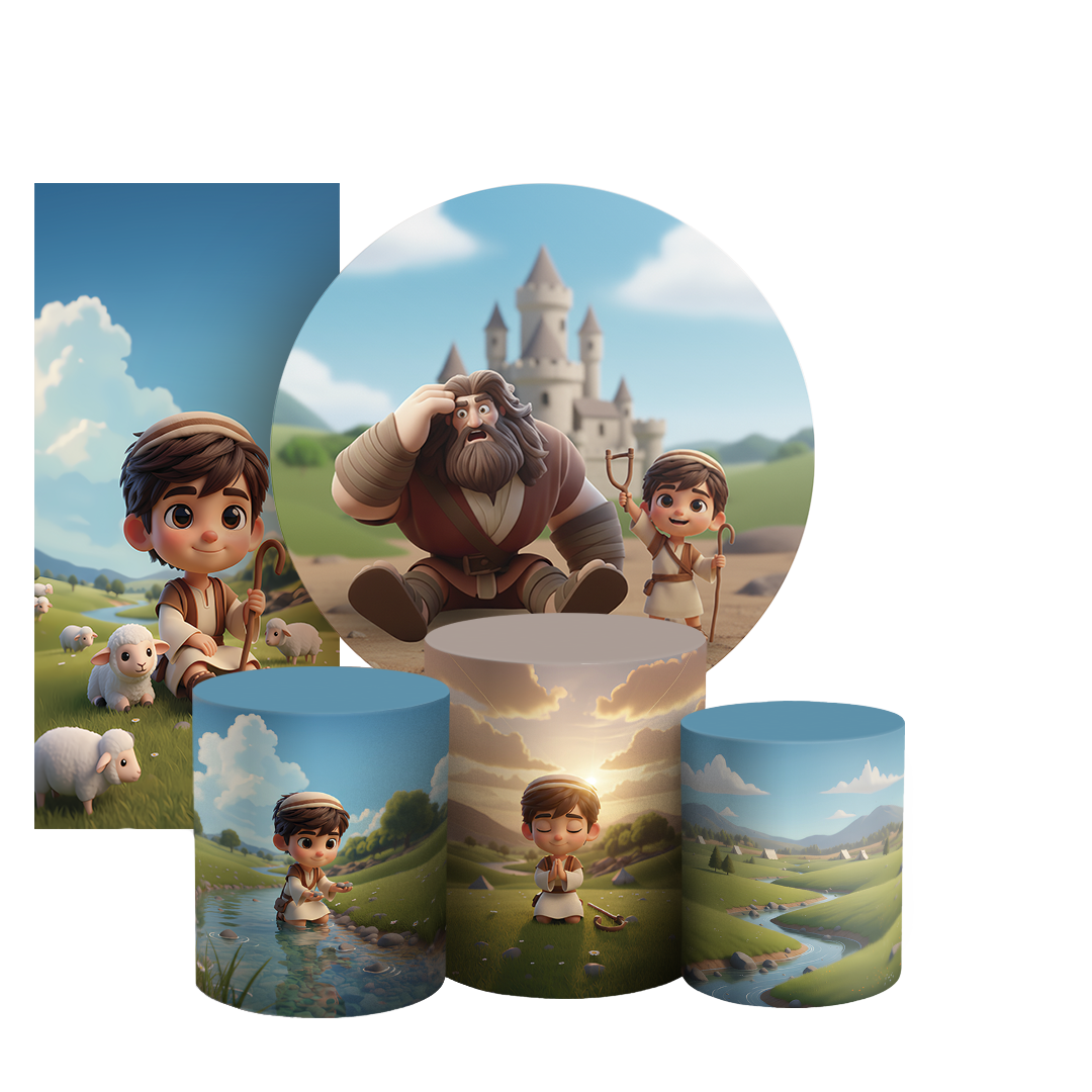 Arte Digital Painel de Festa - Davi E Golias 805869