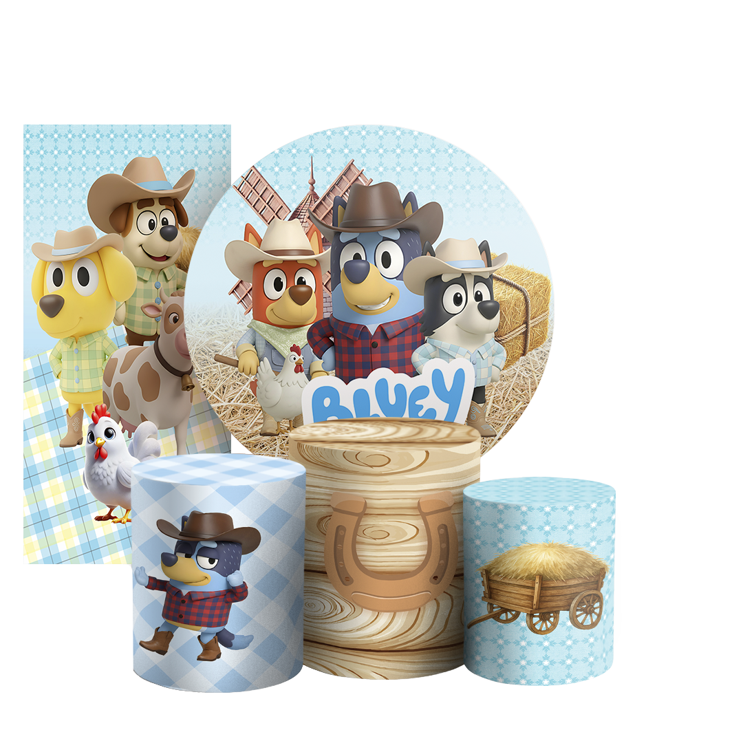 Arte Digital Painel de Festa - Bluey Fazendinha 805952