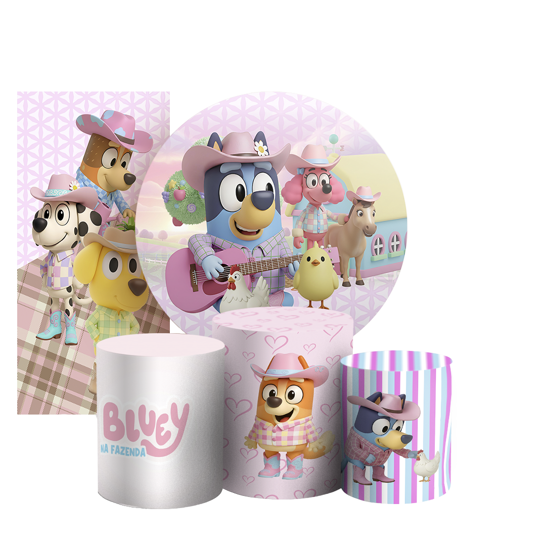 Arte Digital Painel de Festa - Bluey Fazendinha 805953