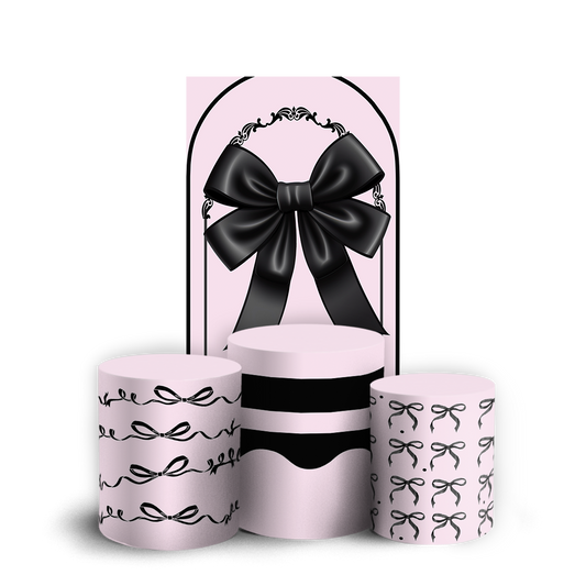 Arte Digital Painel de Festa - Laço Rosa 805961