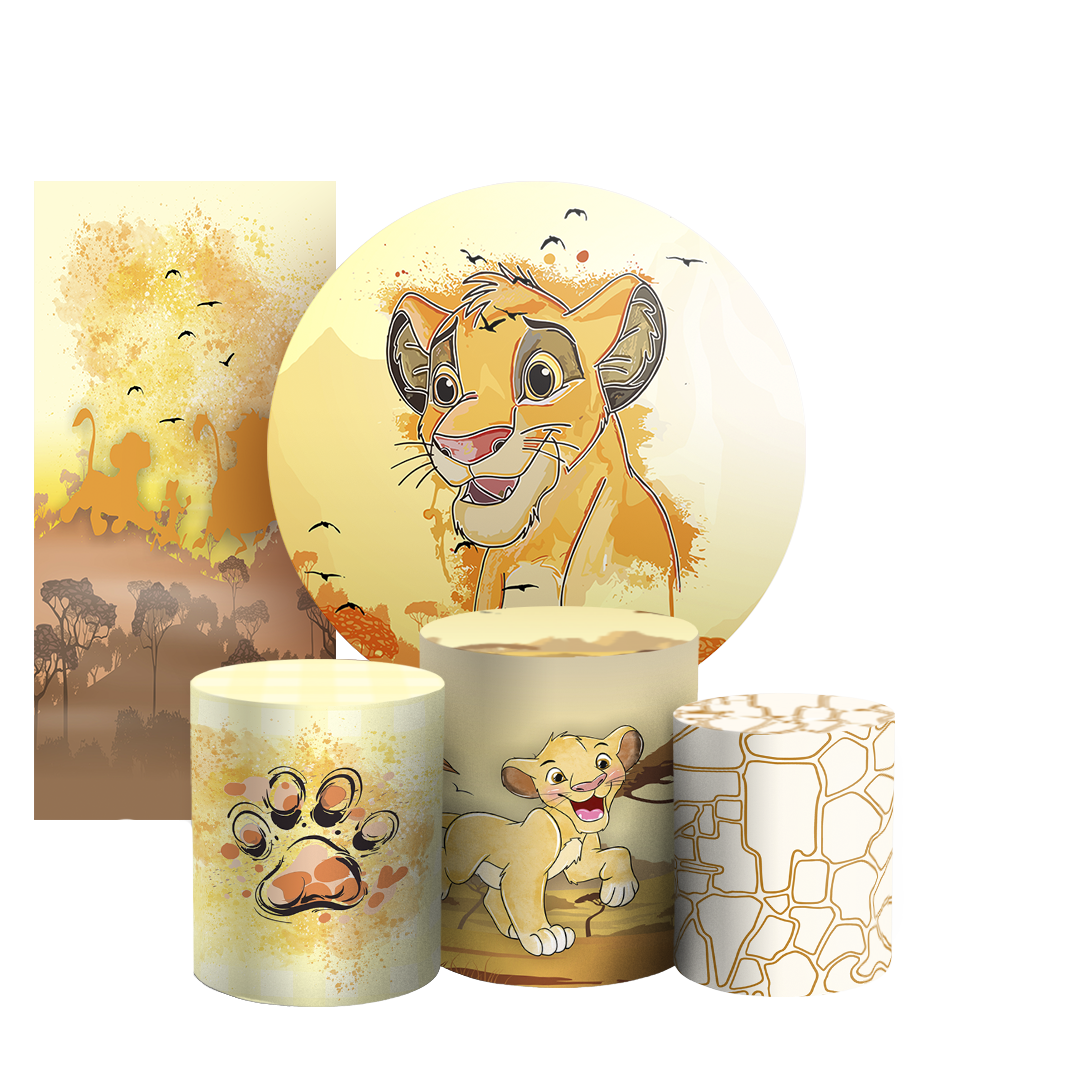 Arte Digital Painel de Festa - Rei Leão Aquareka 805962