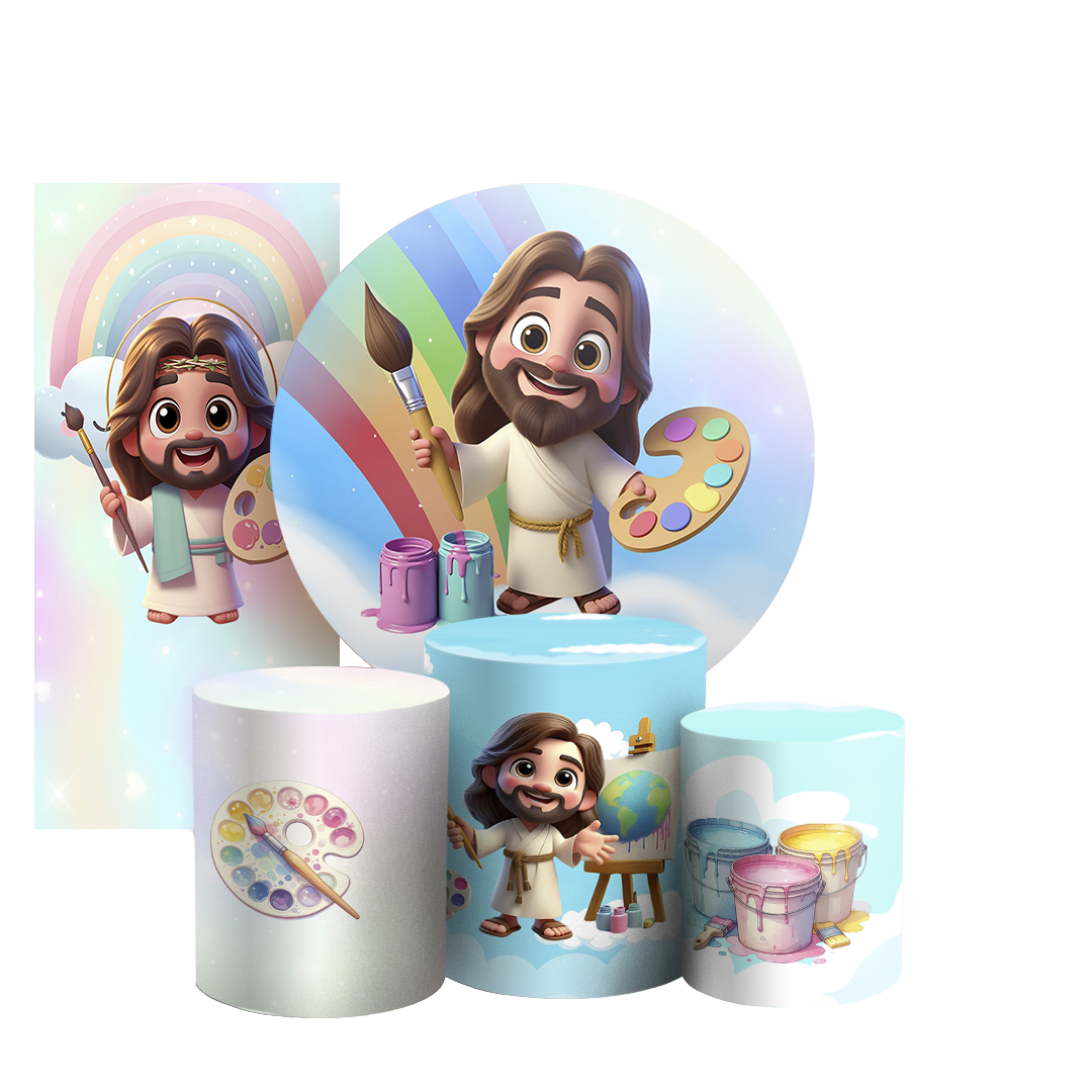 Arte Digital Painel de Festa - Jesus Pintor 806067