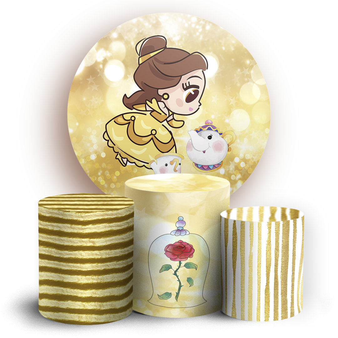 Arte Digital Painel de Festa - Princesa Bela Baby 806091