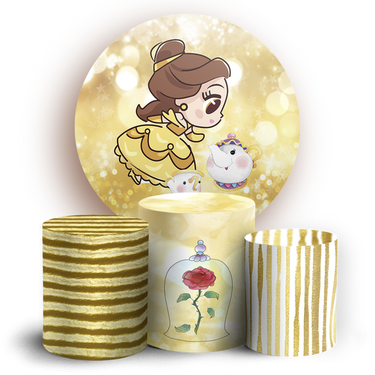 Arte Digital Painel de Festa - Princesa Bela Baby 806091